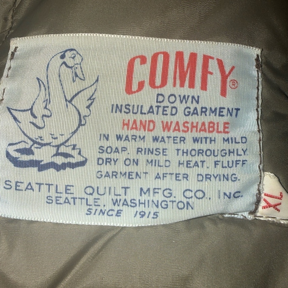 Vintage Comfy brand goose down puffer coat. Made in Seattle XL - Picture 5 of 12